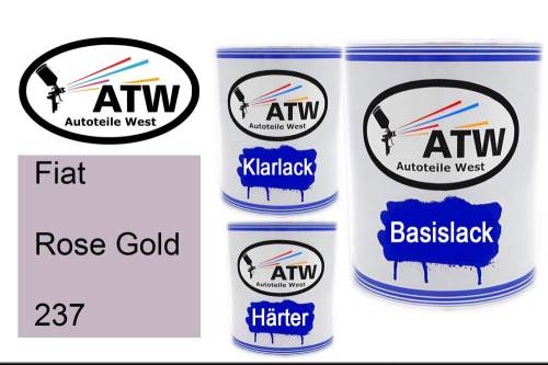 Fiat, Rose Gold, 237: 1L Lackdose + 1L Klarlack + 500ml Härter - Set, von ATW Autoteile West.